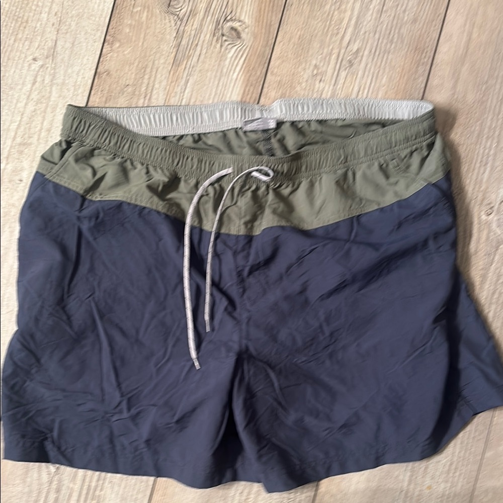 Columbia Swim Trunks Men Two-Tone Swim Shorts - Navy and Olive Size 1X